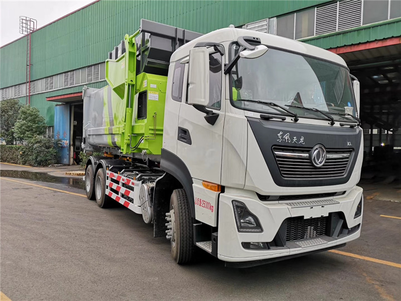 東風(fēng)天錦14方壓縮垃圾車全密封型，自行壓縮、自行傾倒